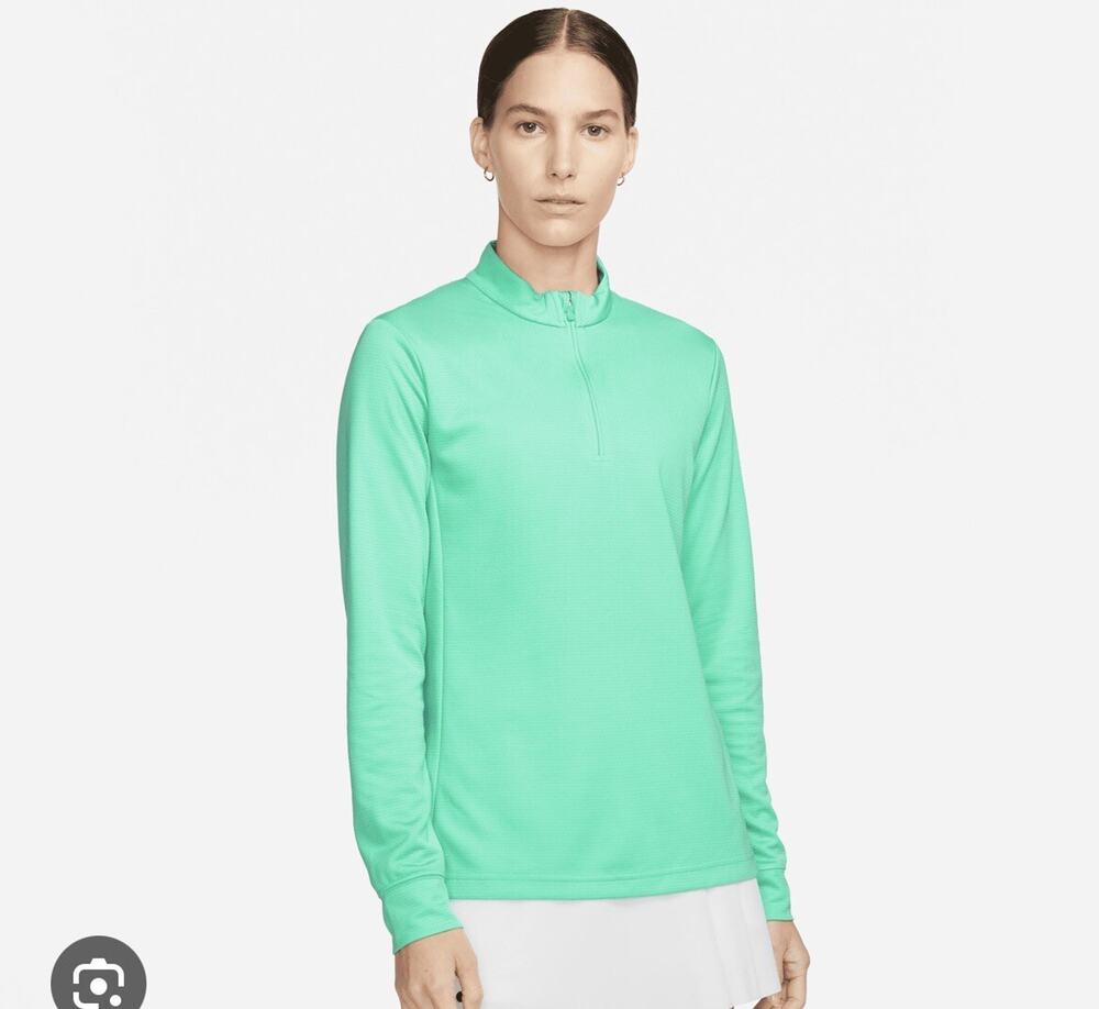 NIKE WOMEN’S DRI-FIT UV VICTORY 1/2 ZIP GOLF PULLOVER GREEN / BLACK SZ XL